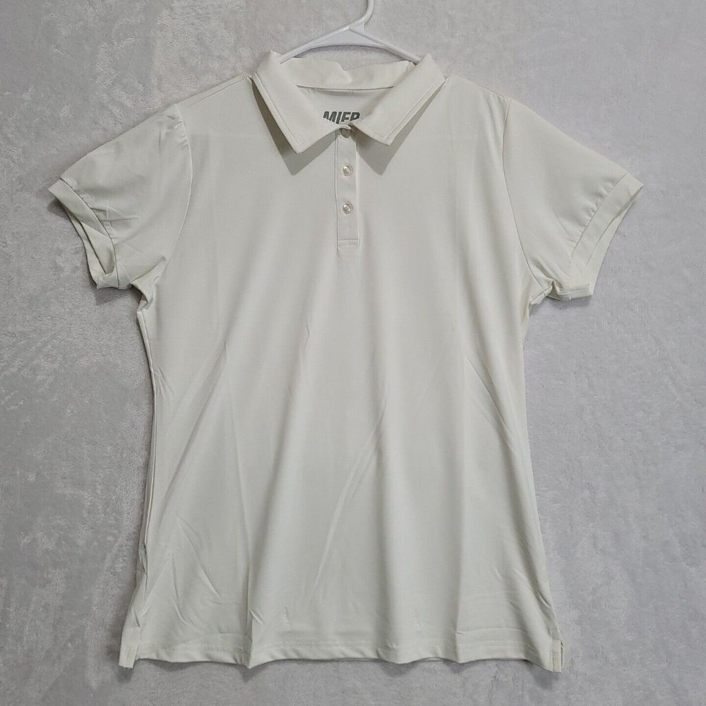 Mier Women's Short Sleeve Golf Polo Size Medium White Active Wear NWOT
